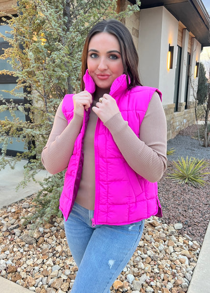 Never Ending Fuchsia Puffer Vest