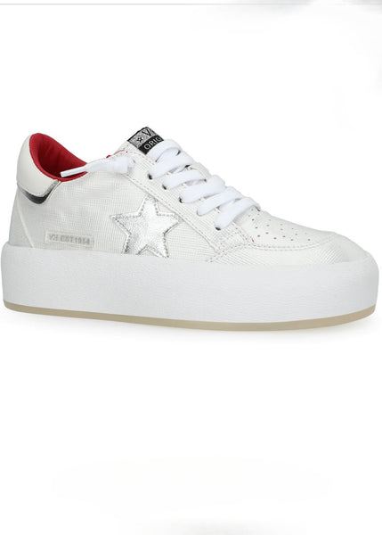 Vintage Havana -Ream 10 White/Silver/Red Platform Sneakers