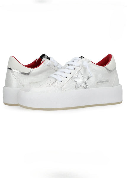 Vintage Havana -Ream 10 White/Silver/Red Platform Sneakers
