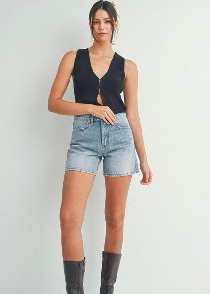 Isabella Longer Length Denim Shorts