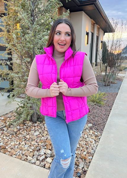Never Ending Fuchsia Puffer Vest