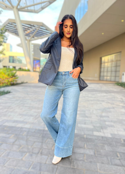 Olivia Wide Leg Medium Wash Denim