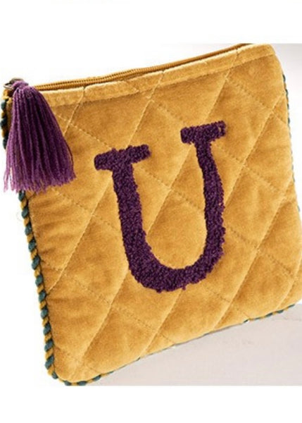 Initial Velveteen Pouch - U