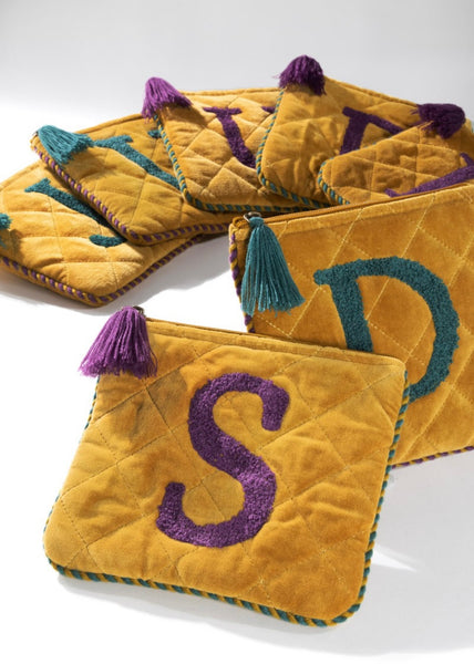 Initial Velveteen Pouch - U