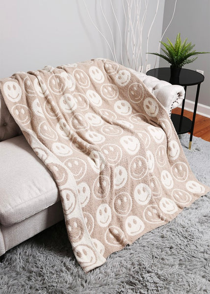 Luxury Soft Tan Smiley Blanket