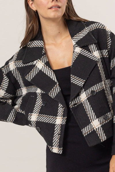 Wait For Me Plaid Double Breasted Jacket