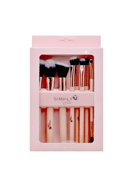 Pink 9pc Makeup Brush Set - 12