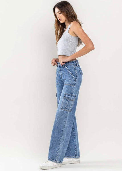 Callie Mid Rise Wide Leg Cargo