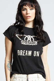 "Aerosmith Dream On" Black Baby Tee - Small