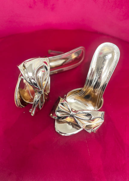 Christine Bow Detail Rose Gold Heel