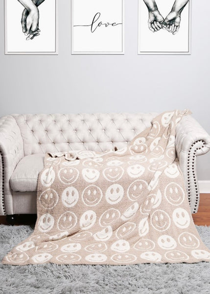 Luxury Soft Tan Smiley Blanket
