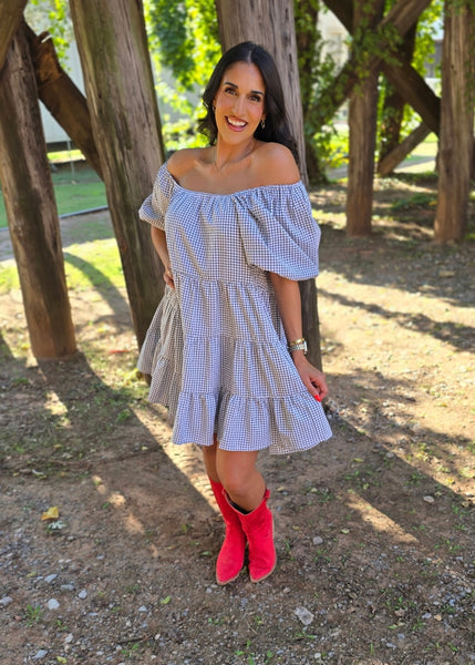 More Of You Black/White Plaid Dress
