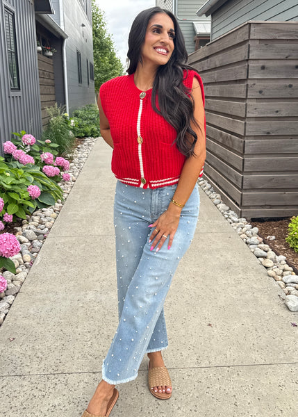 Firefly Red & White Sweater Vest