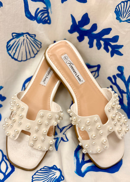 The Main Step Pearl Embellished Ivory Sandal