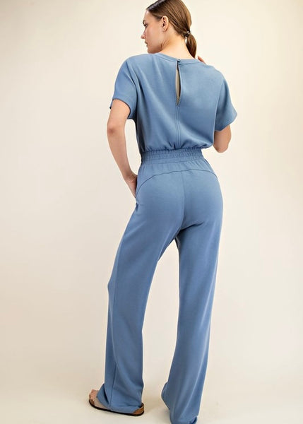 Boardwalk Talk Paradise Blue Buttery Soft Jumpsuit