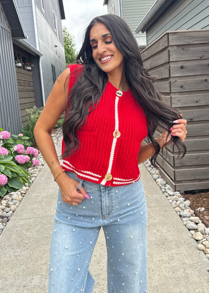 Firefly Red & White Sweater Vest