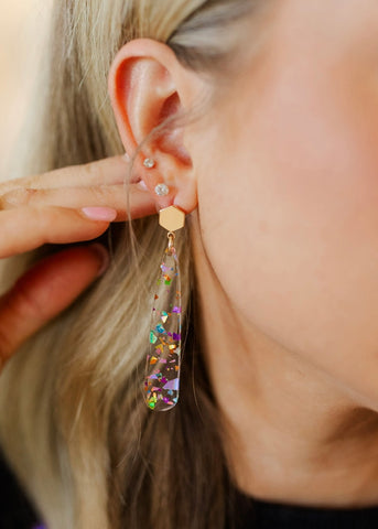 Confetti Rainbow Flake Earrings