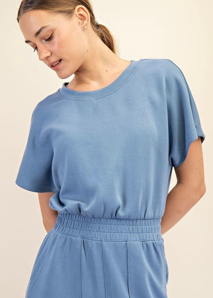 Boardwalk Talk Paradise Blue Buttery Soft Jumpsuit