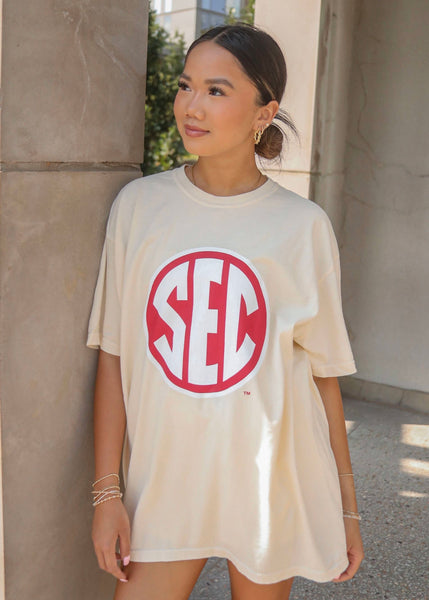 "SEC" Cream Oversized Tee