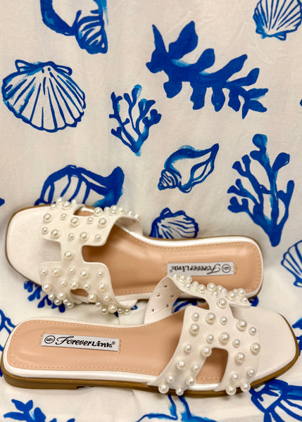 The Main Step Pearl Embellished Ivory Sandal