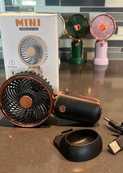 Rechargeable Handheld Fan: Black