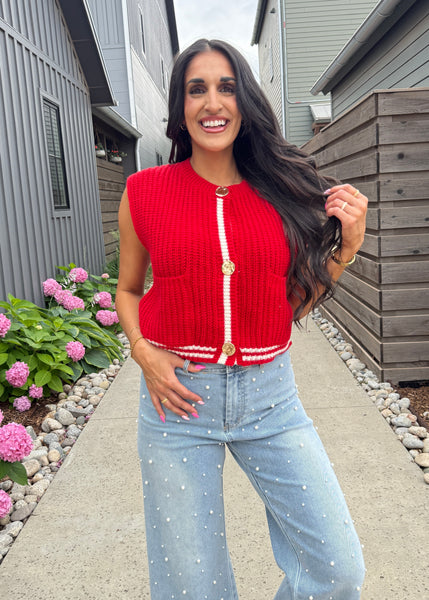 Firefly Red & White Sweater Vest