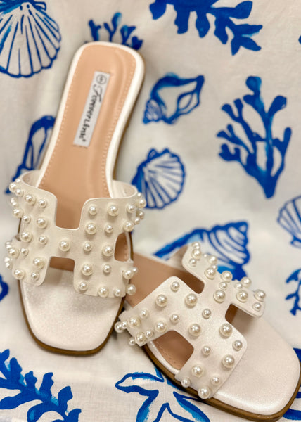 The Main Step Pearl Embellished Ivory Sandal