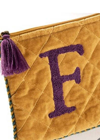 Initial Velveteen Pouch - F