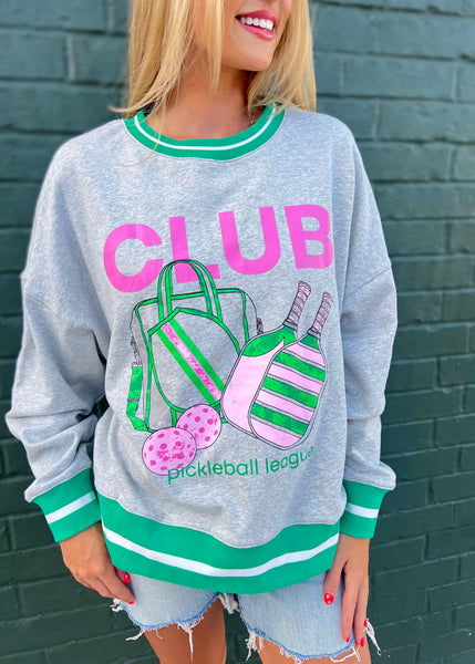 "Club Pickle Ball League" Oversized Sweatshirt