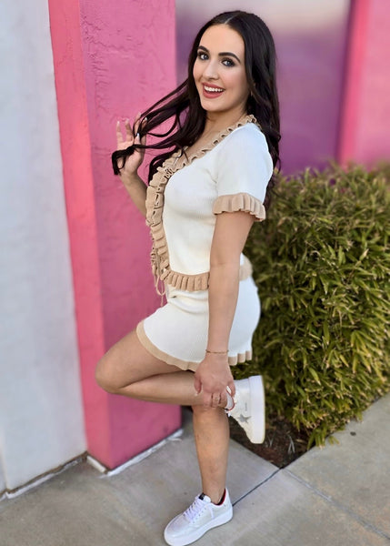 Fall Favorite Off-White 2 Pc Shorts Set