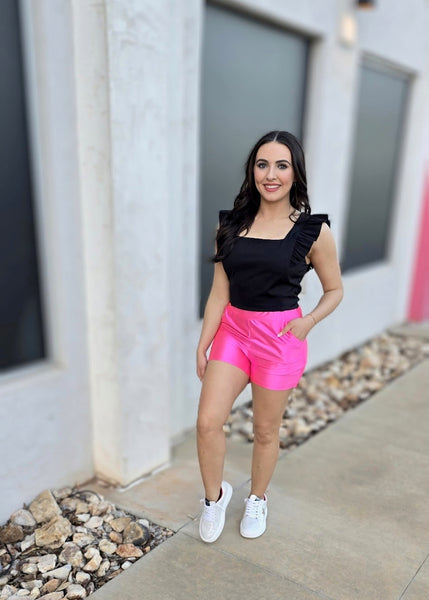Find A Way Ruffle Sleeve Crop Top