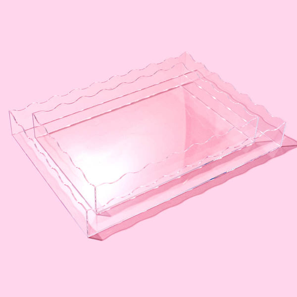 Wavy Acrylic CLEAR Tray - Rectangle