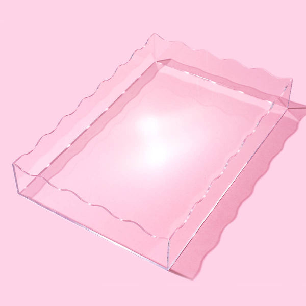 Wavy Acrylic CLEAR Tray - Rectangle