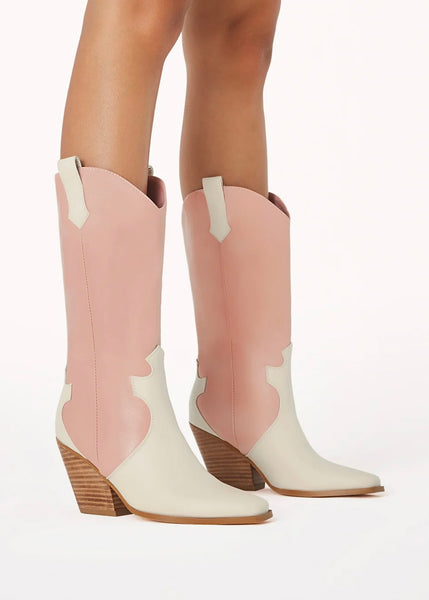 Billini Claudette Pink/White Cowgirl Boot - SIZE 10
