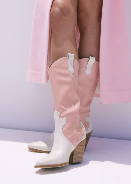 Billini Claudette Pink/White Cowgirl Boot - SIZE 10