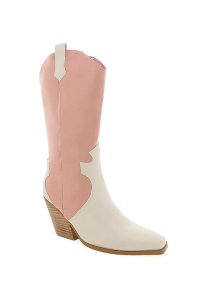 Billini Claudette Pink/White Cowgirl Boot - SIZE 10