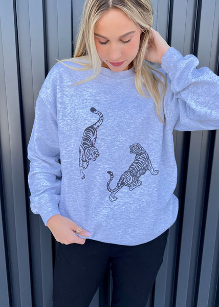 Tiger Gang Ash Crew Sweatshirt