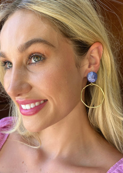 Colorful Sequin Earrings, Hoop Earrings, Purple