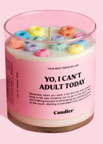 Candier Candles "Yo, I Cant Adult Today"