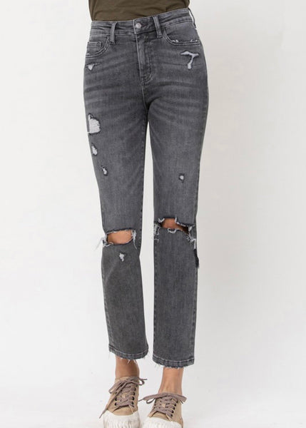 Rachelle Super High Rise Crop Straight Denim