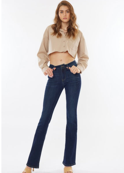 Haydee High Rise Bootcut Dark Denim Jeans