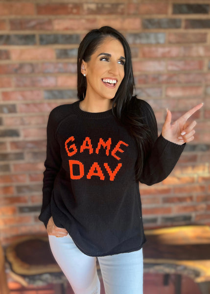 GAME DAY Stadium Sweater - Black/Orange