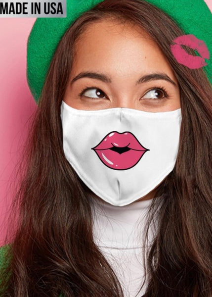 Adult Lips Mask - White