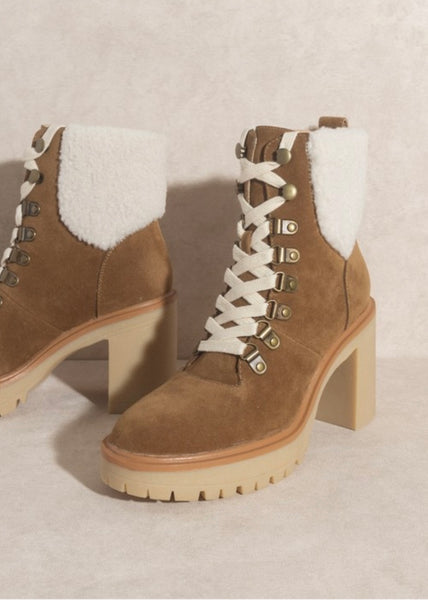 Madilyn Lace Up Platform Shearling Boot