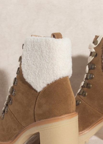 Madilyn Lace Up Platform Shearling Boot