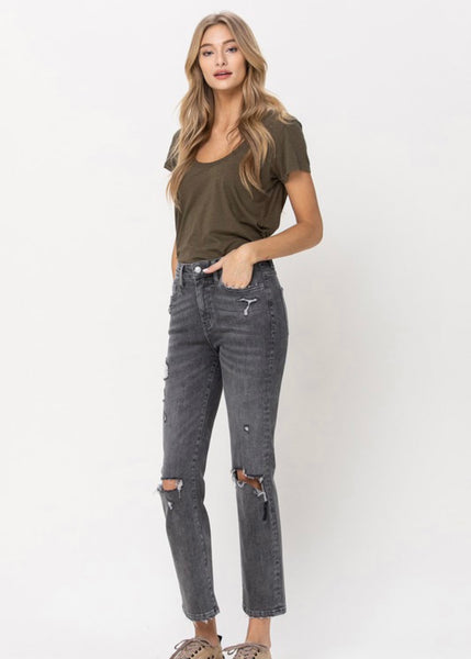 Rachelle Super High Rise Crop Straight Denim