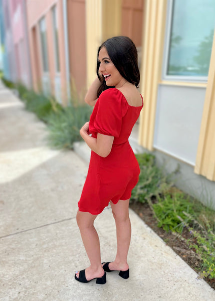 My Moment Puff Sleeve Dress - LARGE