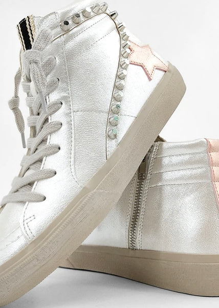 Shu Shop RIRI Pearl White Hi-Top Sneaker