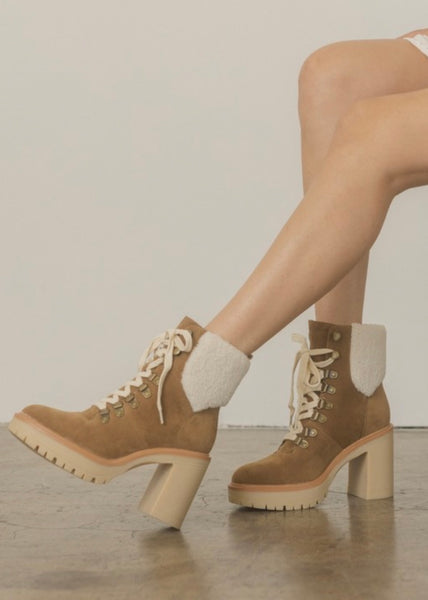 Madilyn Lace Up Platform Shearling Boot