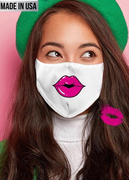 Adult Lips Mask - White